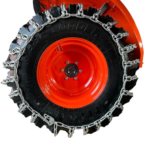 TireChain.com 9.5-28, 360/70R20, 11.2-24, 380/70R20, 15-19.5, 340/80R18, 355/80R20 Tractor Tire Chains set of 2