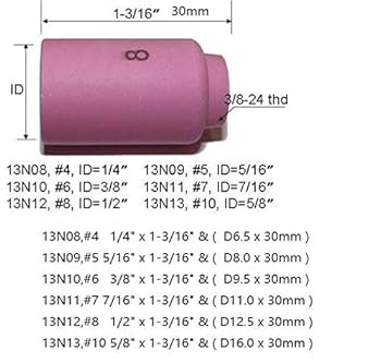 豆柴　1223 Amazon | RIVERWELD TIGガスレンズアルミナノズル53N60フィット