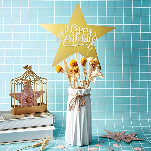 Gold Star Cutouts Double Printed Paper Stars Decoration For Wedding Party Supplies, 11 Inches (24 Pieces) #TOP4