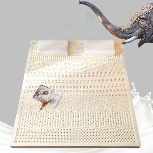 Cubrecolchón de látex natural transpirable y suave de 150x190 cm para cama doble 2