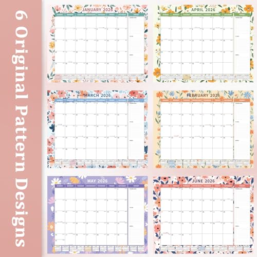 Image of Ospelelf Desk Calendar 2026-2027 Large 22 inchx17 inch Monthly Family Office Planner Pad with Protective Cover 18 Months January 2026 - June 2027 Ditsy Floral
