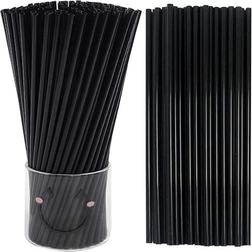 100 pitillos negros descartables de 26 cm miniatura 4