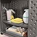 Suncast Patio Plastic Storage and Prep Station with Decorative Wicker Pattern and Multi Wall Panels for Patio, Garden, and Lawn Use, Stoney Gray