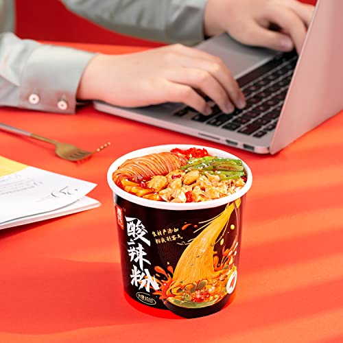 Hot And Sour Vermicelli Instant Rice Noodles Chinese Snacks 酸辣粉 方便面 138G (6Pack) #TOP3