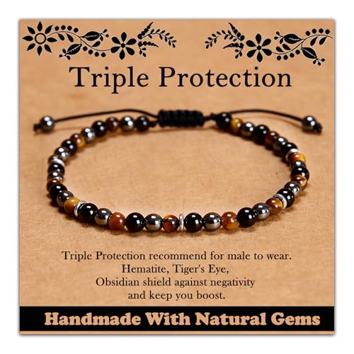 468Handmade Adjustable Natural Gemstone Crystal Bracelet Healing Power Energy Inspirational Gifts with Card for Unisex