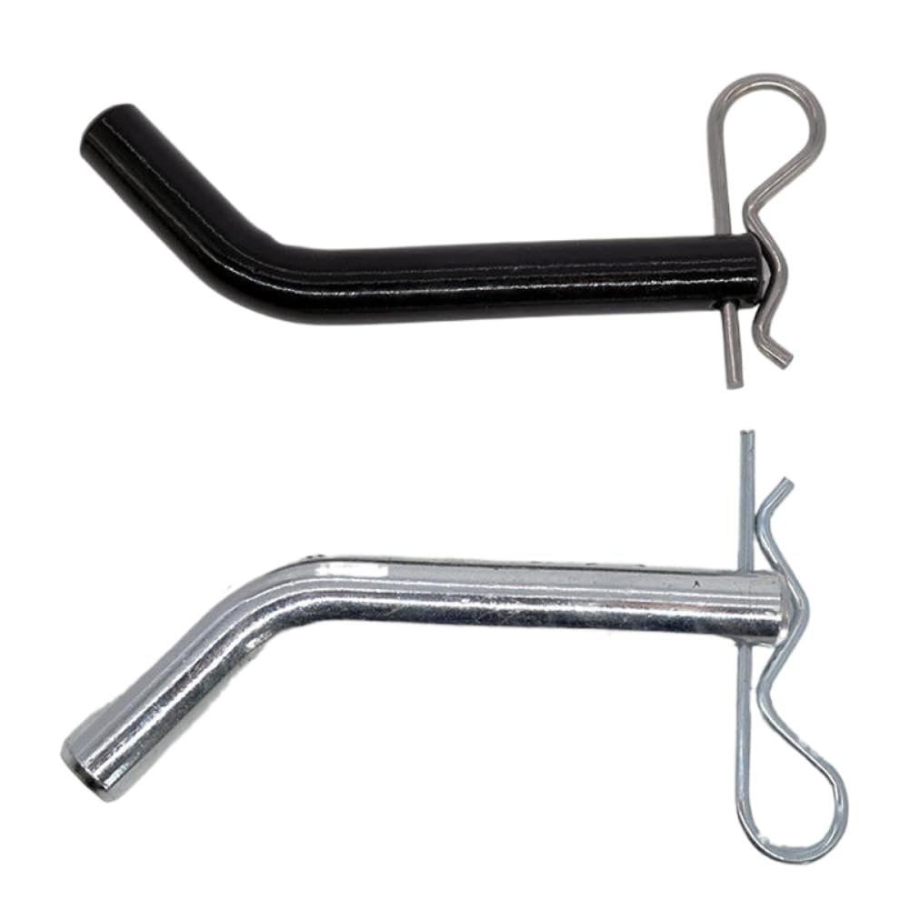 Perno di traino da 5/8 pollici e clip per ricevitore da 2 pollici - Accessorio di traino in acciaio zincato(Black)