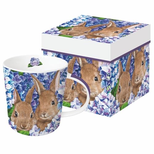 Taza con diseño Hydrangea Bunnies en caja de regalo miniatura 1