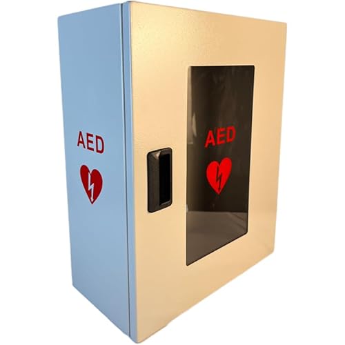 Universal Defibrillator Cabinet with no Alarm - AED Cabinet Wall-Mounted - Outdoor or Indoor Wall Fixed AED Storage - First Aid - Mounted AED-Defibrillator Enclosure - Public Access Box - Key Lock