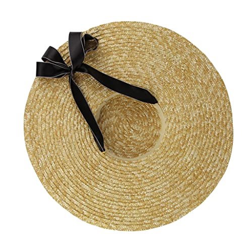 Chapeau d'été grand bord pour femme chapeau de plage vintage de soleil - 4