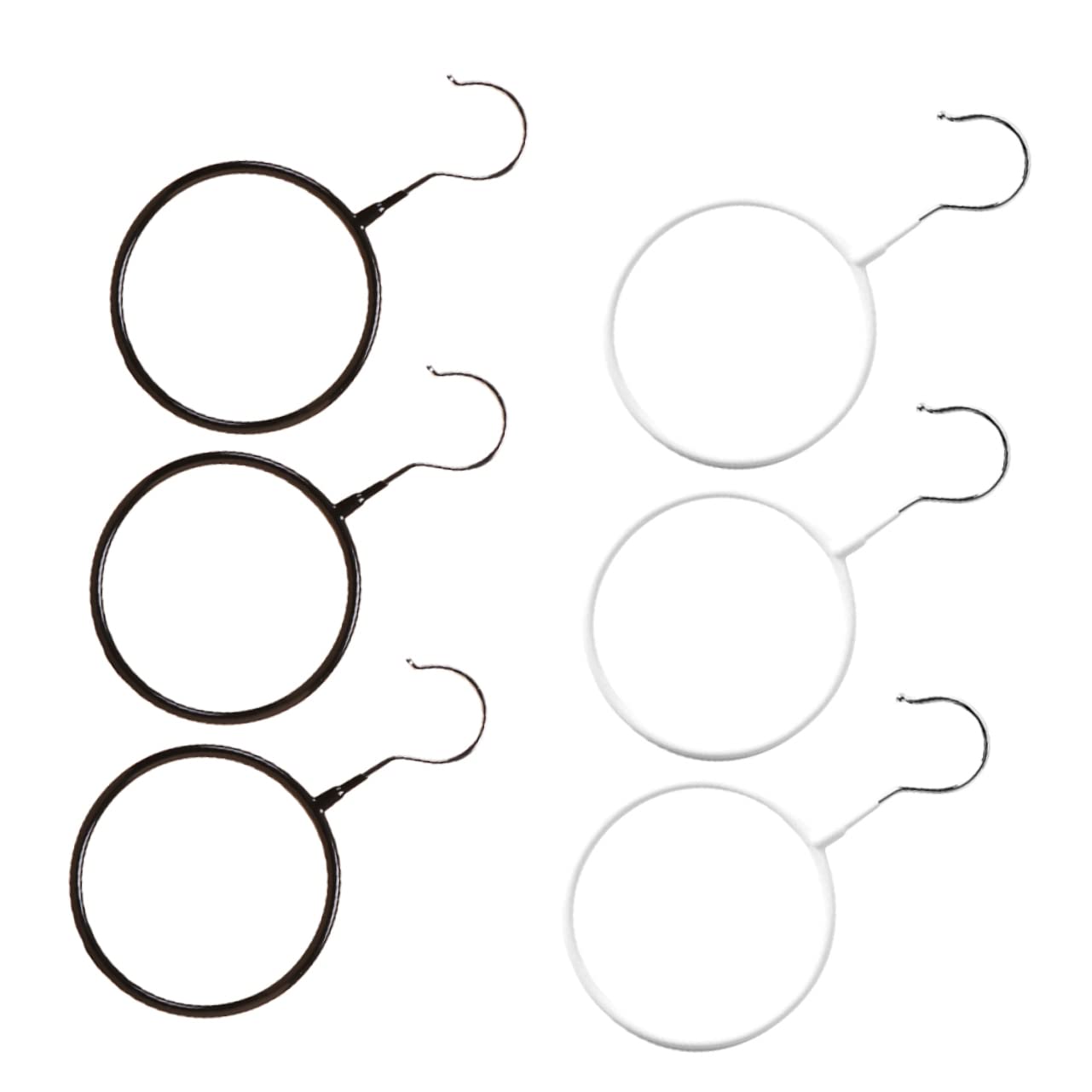Happyyami 6pcs Scarf Hanger Rings Multifunctional Clothes Holding Organizer for Ties Shawls and Belts for Closet Retail Display Material Compact