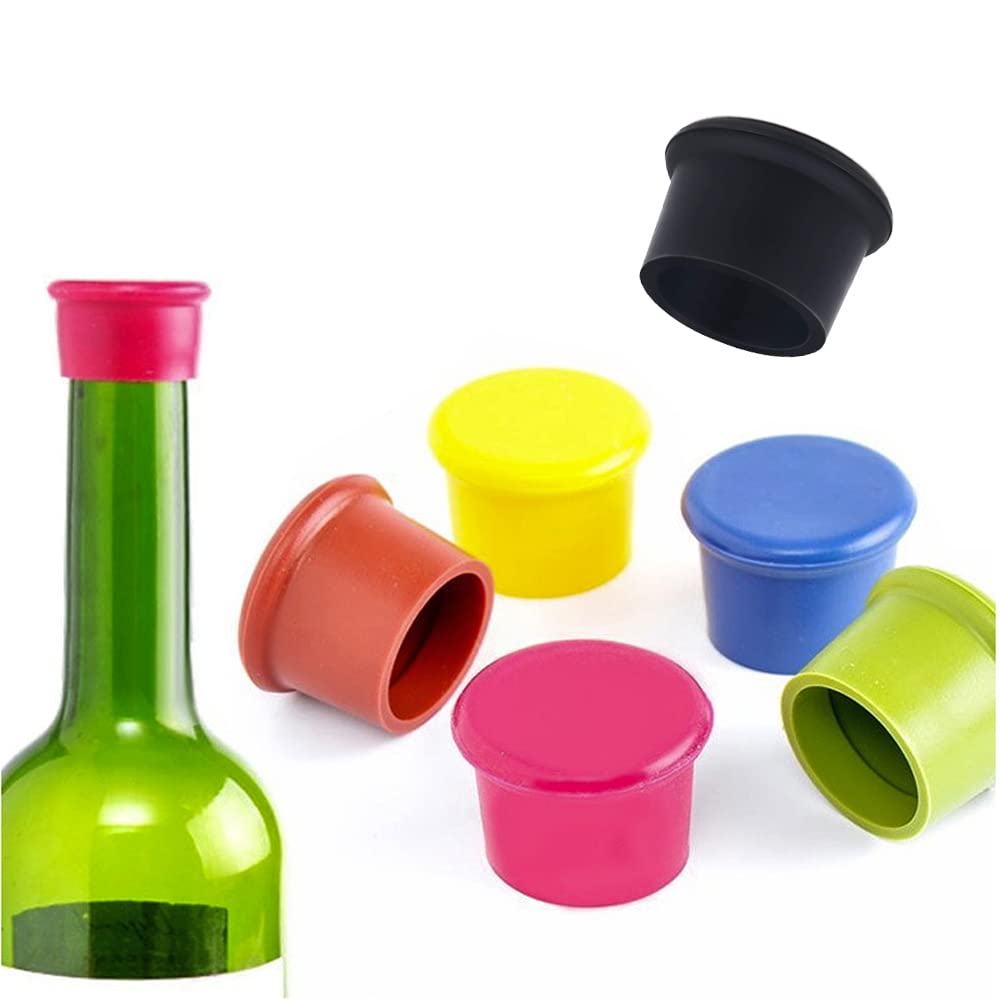 5 Pcs Bouchons En Silicone Pour Bouteilles De Bière Boisson Coke Soda Sans Fuite Champagne Vin Rouge 1ensemble