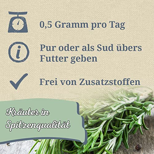 Krauterie Rosmarin Hund, Einzelfuttermittel für Hunde (100 g), Rosmarinblätter Geschnitten in Spitzenqualität
