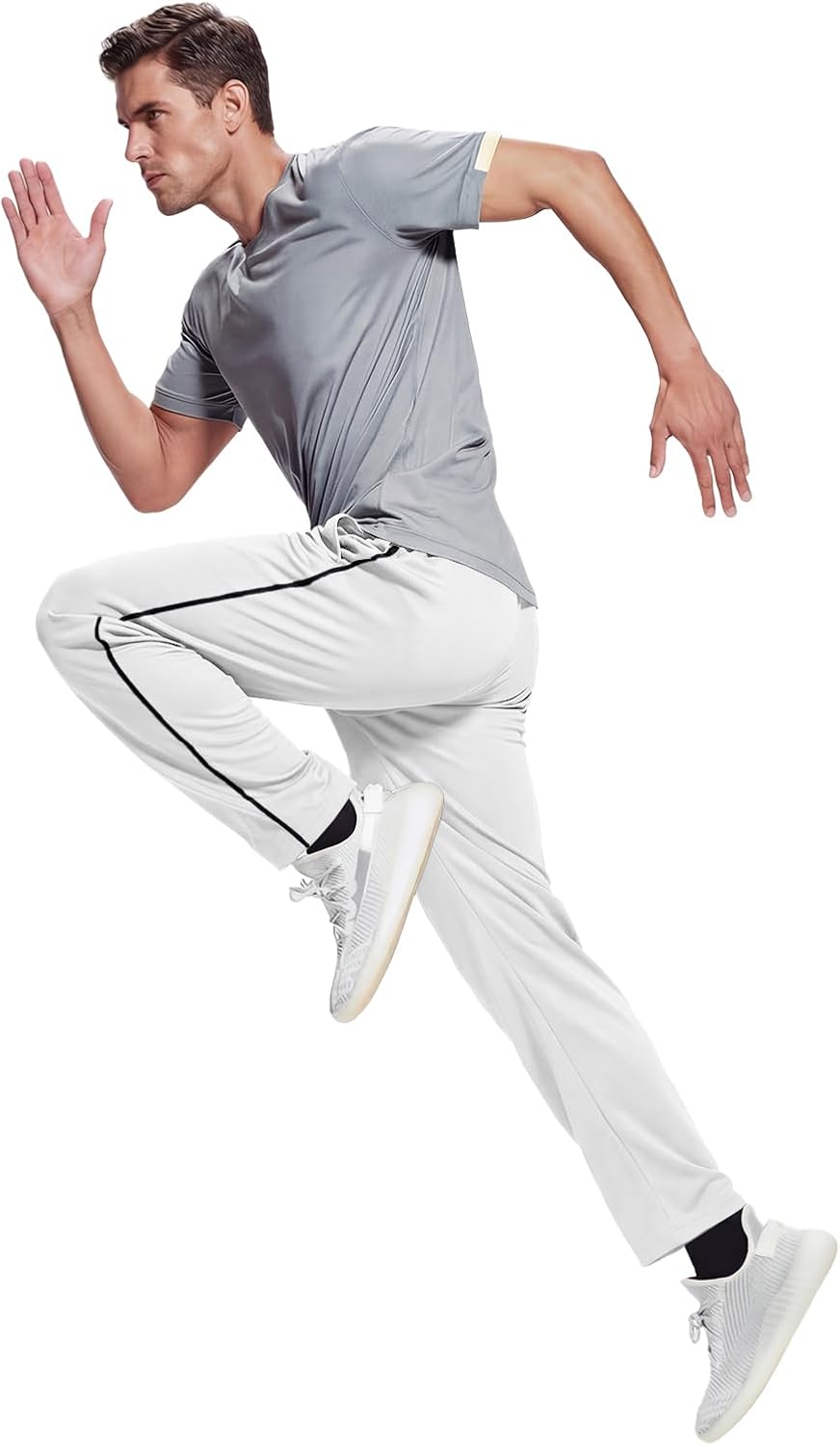 MAGNIVIT Men's Lightweight Sweatpants Loose Fit Open Bottom Mesh Athletic Pants with Zipper Pockets - Image 6