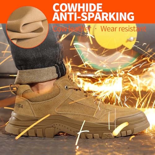 Image of Steel Toe Shoes for Men Puncture Proof Indestructible Industry Construction Work Shoes Lightweight Comfortable Breathable Steel Toe Safety Sneakers