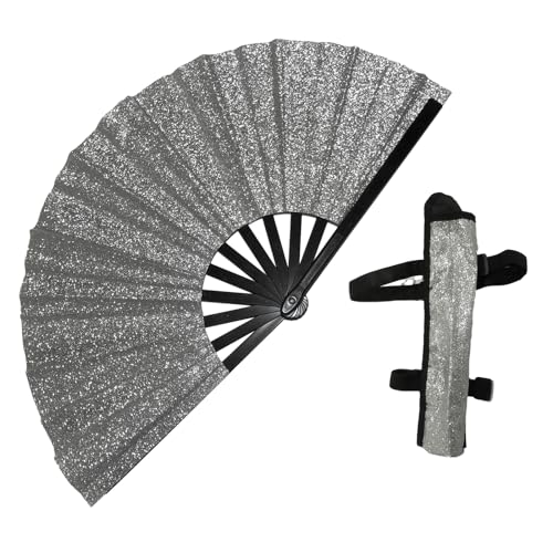 LfrXtra Ventilador Decorativo Elegante Ventilador Mano con Mano para Hombres Y Mujeres Incluye Práctica Bolsa Transporte Y Correa