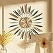 YISITEONE Large Wall Clock Metal Decorative, Mid Century Silent Non-Ticking Big Clocks, Modern Home Decorations for Living Room,Bedroom,Dining Room, Office, 22 inch