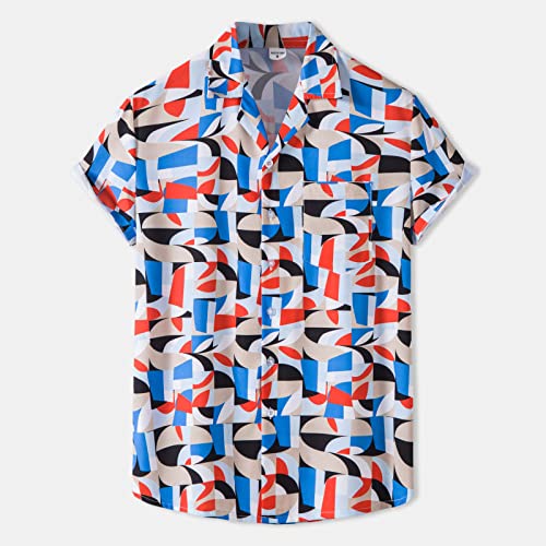 Chemise de plage pour hommes à manches courtes et séchage rapide bleu