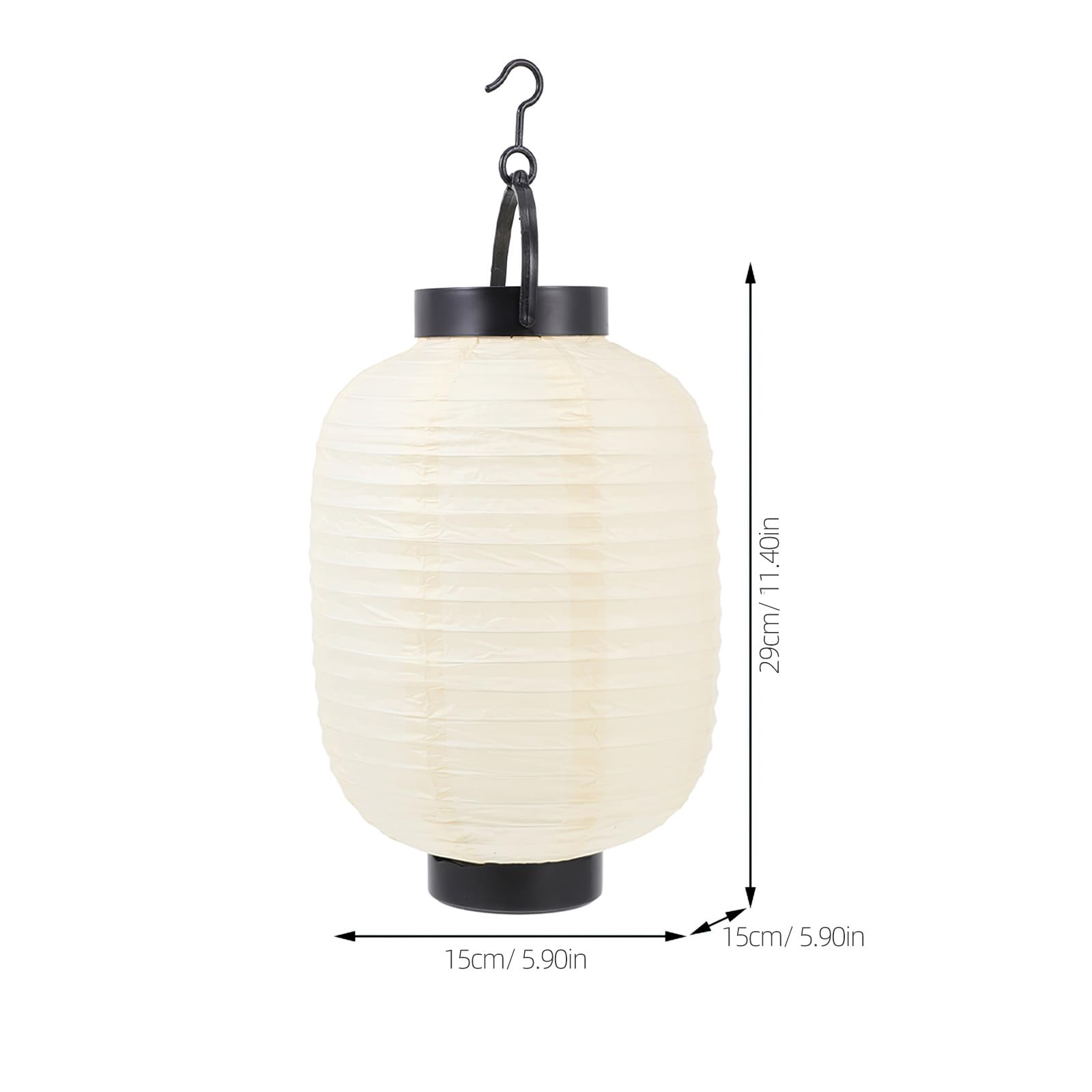 UPKOCH Lot de 2 lanternes japonaises pliables en papier avec lumières LED, 29 x 15 cm, décoration traditionnelle pour extérieur, intérieur, fête, restaurant, atmosphère chaleureuse