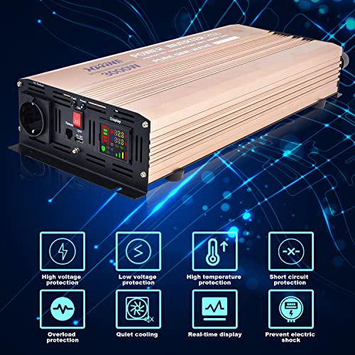 Sinus-Wechselrichter XWJNE 24V auf 230V, 3000W Leistung