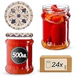 Universel : les bocaux de 500 ml sont parfaits pour les fruits et légumes en conserve. Nos bocaux avec couvercles à visser ont un volume optimal, c'est pourquoi vous pouvez y conserver non seulement des aliments liquides, mais aussi des aliments poudrés.