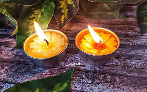 Jakapan Flower Tealight Candle Scented Aromatherapy Small Gift Set Birthday Party Supplies And Wedding Favor Baby Shower Decorations (Yellow And White Daisy) #TOP4