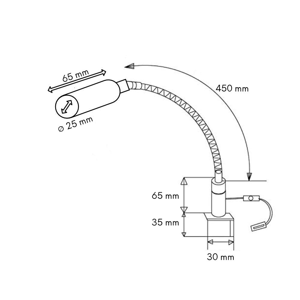 kalb Material für Möbel 3W LED Bettleuchte dimmbar Leseleuchte Nachttischlampe Bettlampe Leselampe, Auswahl:1er Set chrom