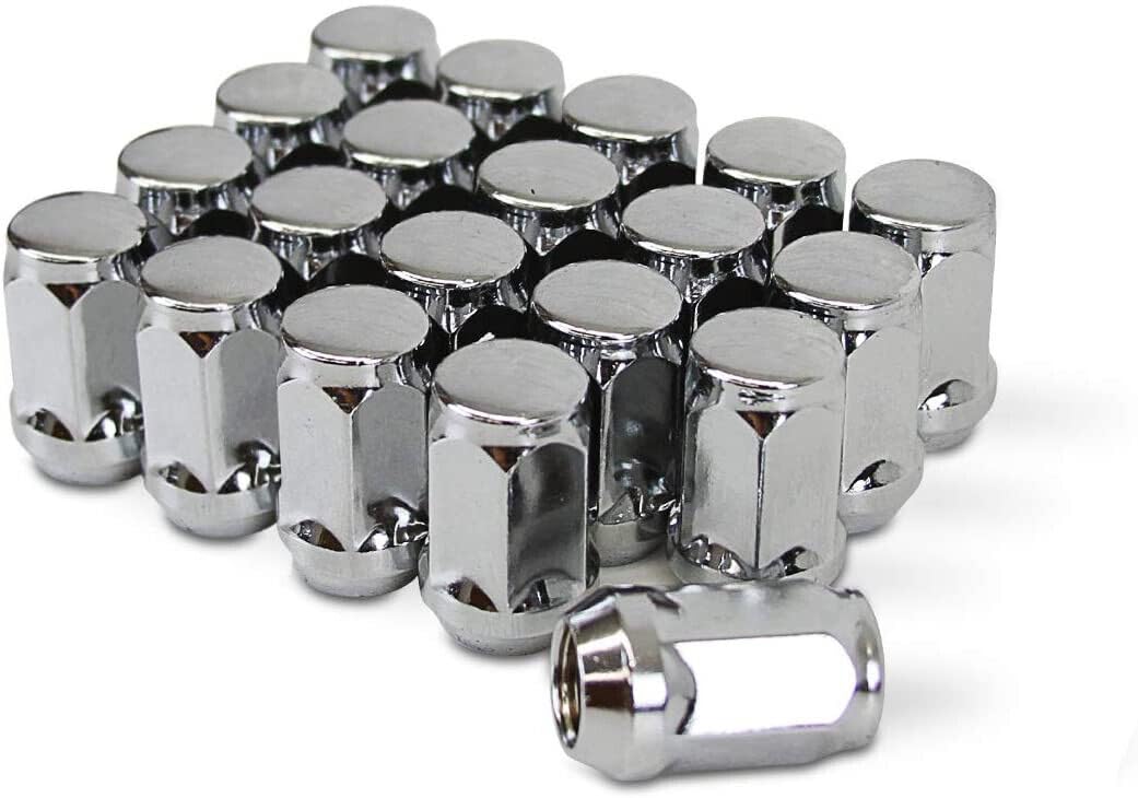 20 Lug Nuts Bulge Acorn 12x1.5 Chrome Wheel Nut Compatible with Chevy Corvette Stingray Z06