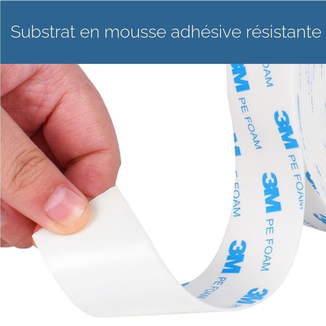 Ruban Adhésif Double Face 3M 1600T Étanche Mousse PE 19mm x 3m