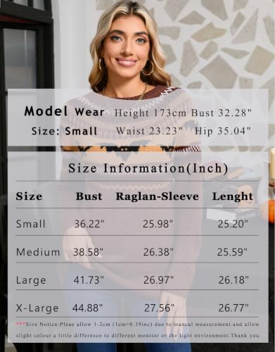 Image of Women's Long Sleeve Crewneck Casual Fall Winter Fair Isle Pullover Sweaters