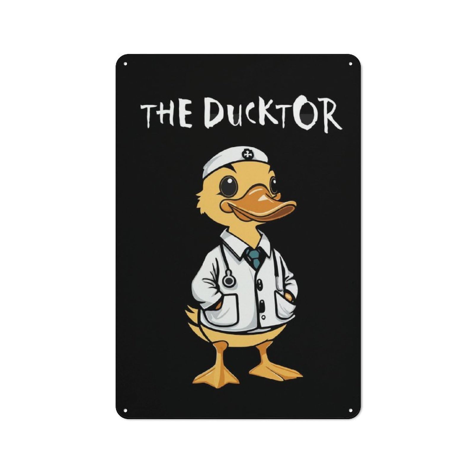 Junmoney The Ducktor Duck Goose Metal Wall Art Sign With Design 30X20cm, Vintage Vintage Wall Decor For Living Room, Hallway, Kitchen Or Cafe