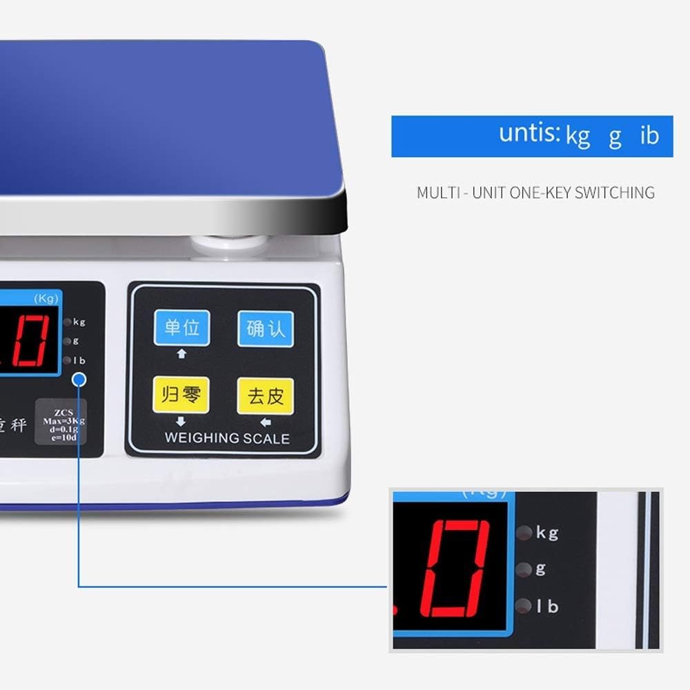 MDybf Báscula de Cocina Digital de precisión de 0,1 g Báscula for Hornear en el hogar Pesaje de precisión Comercial Ingredientes de Hardware de Hierbas Pesaje (15 kg / 0,5 g)