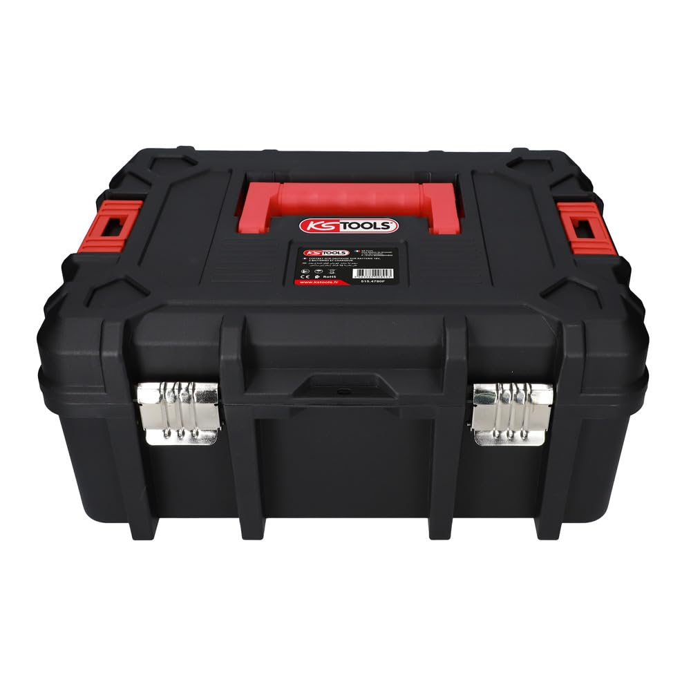 KS Tools - 515.4780F - Sega senza fili 18 V Brushless in scatola con 2 batterie 4 Ah e caricatore - Movimento a pendolo a 4 posizioni - Sega professionale legno metallo alluminio