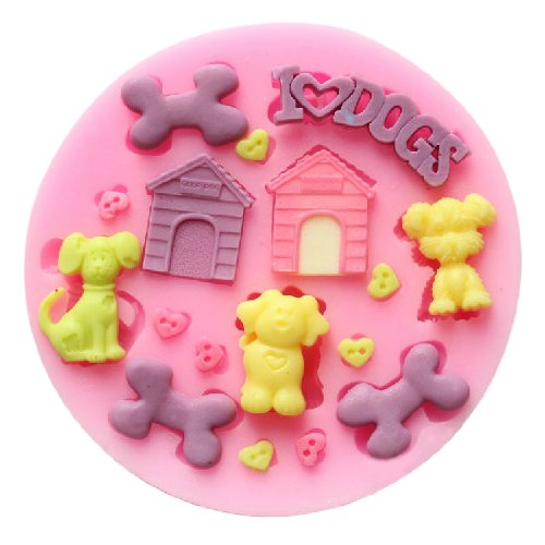 Wholeport Dog Fondant and Gum Paste Silicone Resin Candy Molds Baking Molds Cake Decoration