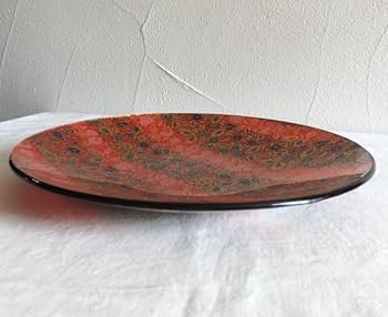 ぎやまん ISAMU kANO 金銀花模様 ガラスプレート29cm 早い者勝ち‼️ KANO かの ぎやまん ガラス皿 飾り皿 枝梅金銀