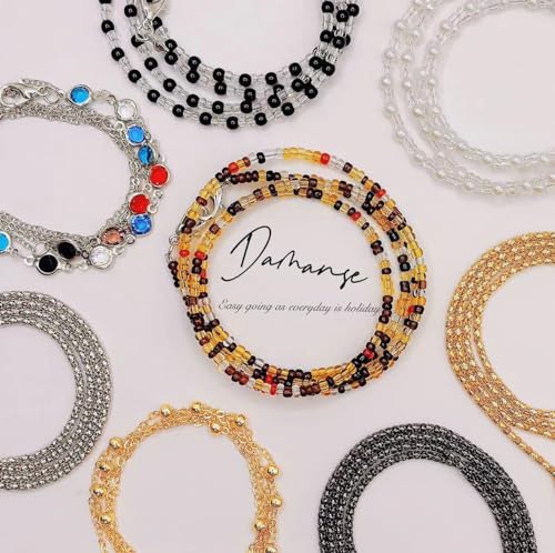 Image of Damanse Eyeglass Chain,8 Pcs Beaded Eye Glasses Strap Holders around Neck For Women