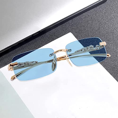 Image of IFLASH UV Protected Retro Rectangular Rimless Sunglasses for Men and Women