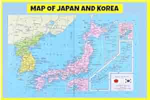 Amazon.com : Map of Japan and Korea 24x36 - Laminated Wall