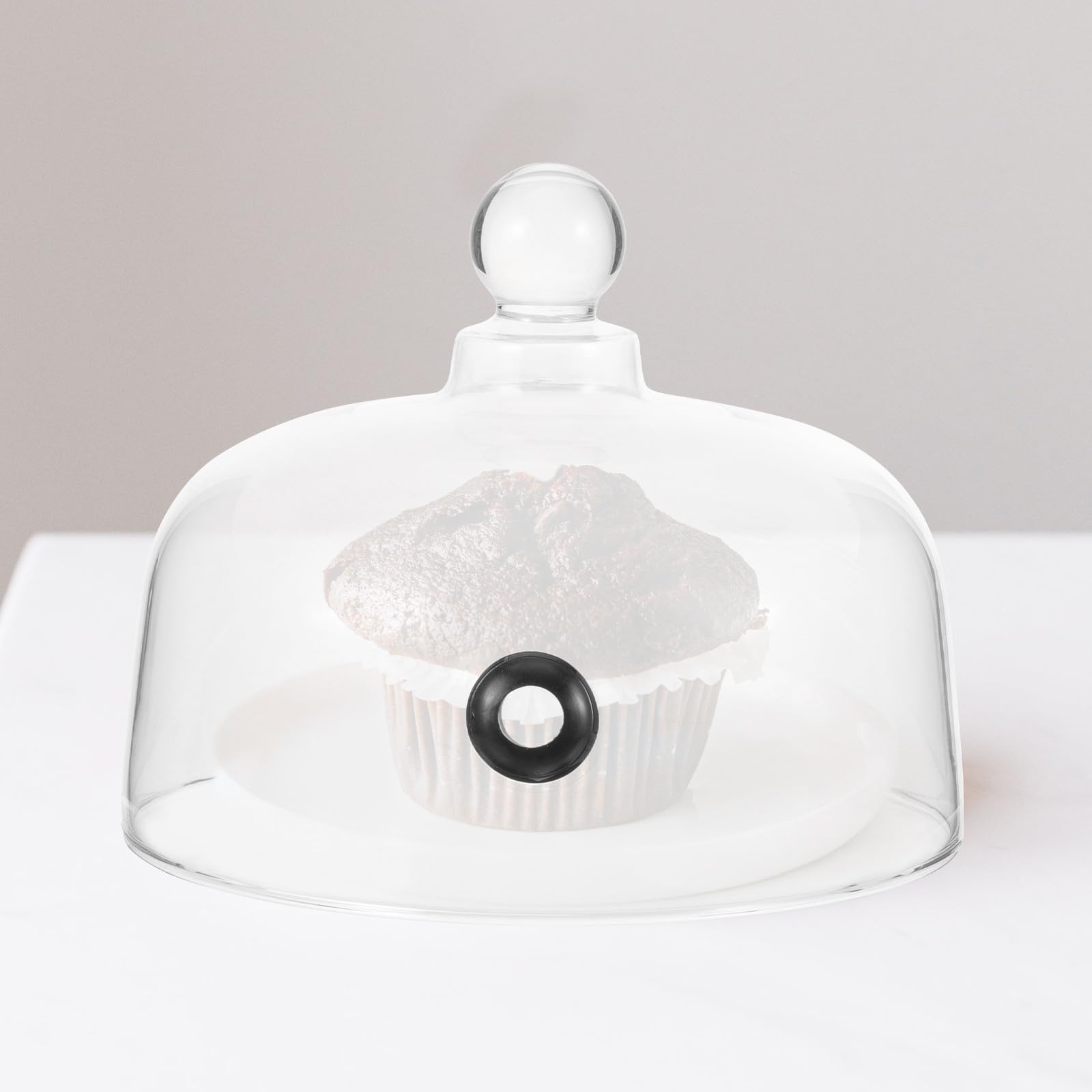 Cloche à Gâteau en Verre Transparent 30 Cm – Dôme Protecteur pour Desserts et Fumoir Alimentaire, Couvercle de Présentation pour Restaurant et Pâtisserie