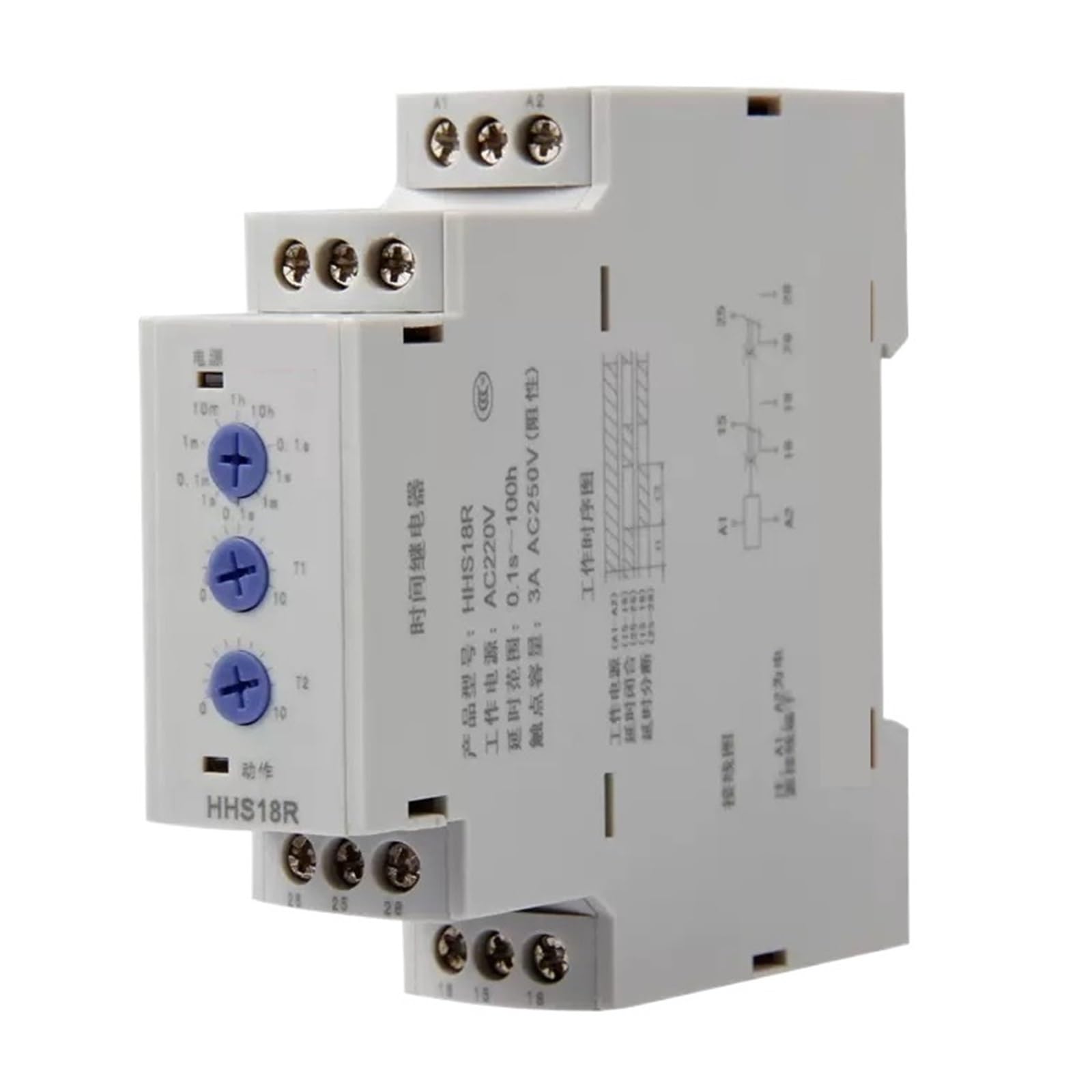 DSZUJTYROP AC220V DC24V AC380V Guideway delay Multifunctional Time Relay HHS18 HHS18R HHS18F(HHS18 AC380V)