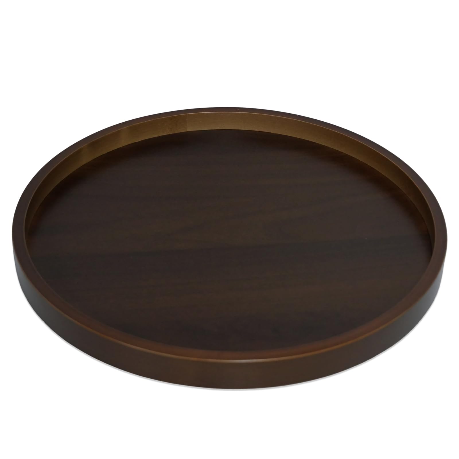 hocadon Round Wooden Tray Serving Trays 30x30x2,3cm Wooden Trays for Display Circle Countertop Organizer Candle Tray for Kitchen Counter Home Decor