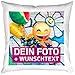 Kissen mit Foto selbst gestalten, 40 x 40 cm, inkl. Füllung | Fotokissen mit Bild Bedrucken Lassen, personalisiertes individuelles Fotogeschenk für Weihnachten, Geburtstag, Vatertag, Muttertag etc.