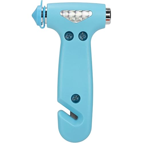 TOOLINKIN Safety Hammer Car Window Breaker & Seatbelt Cutter, Three-in-One Emergency Escape Tool, Multifunctional Escape Tool for Car, RV, Bus (Blue, 1-Pack)