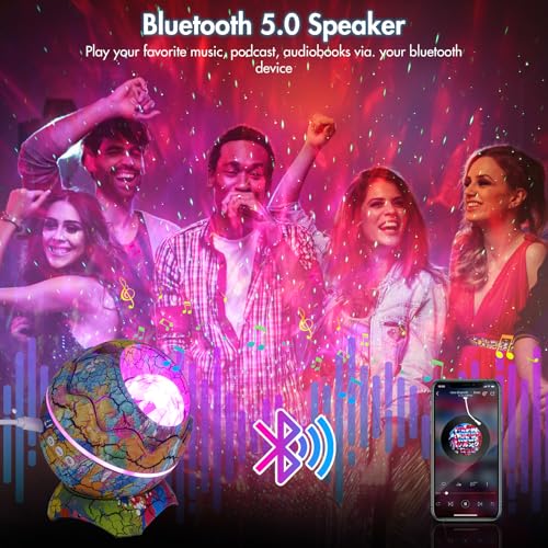 Image of Galaxy Projector, Star Projector for Bedroom with Bluetooth 5.0 Speaker Music, USB Charge Kids Night Light Ceiling Projector with Remote Control for Kids Room Adults Home Theater Party Room Decor