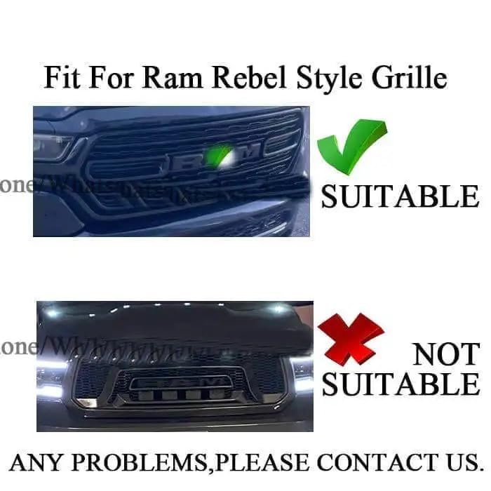 Image of Dynamic Illuminated White Grille Letter Lights w /Screws Compatible with Dodge ram 2013+ 1500