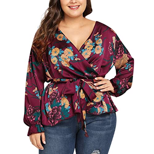 G 4th of July Shirts Women Colorful Ombre Fashion V Neck Sleeves Cotton Cover Butt Blouse Tops Hoodies Pocket Casual Loose Fit Shirts V Neck & U Neck Tunics Floral Printed T Shirts Tees Tshirt
