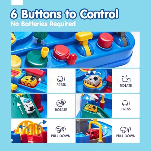 Image of Kidology Car Race Tracks Toy Kids | Car Adventure Rescue Track Set Educational Toy for Boys & Girls 3+ Years | Playset City Rescue Activity For Toddlers | Pre Educational Learning Puzzle Birthday Gift