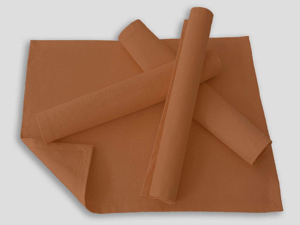 Lemos Home Place Mat Set of 4 Approx. 46 x 36 cm Cotton Many Colours (Light Brown)