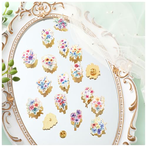 Image of Landical 30 /60 Pcs Cute Enamel Pins Bulk Plant Flower Animal Halloween Gothic Fall Pumpkin Cartoon Lapel Pin Brooches Jewelry Gift for Backpack Clothes Hats Accessories