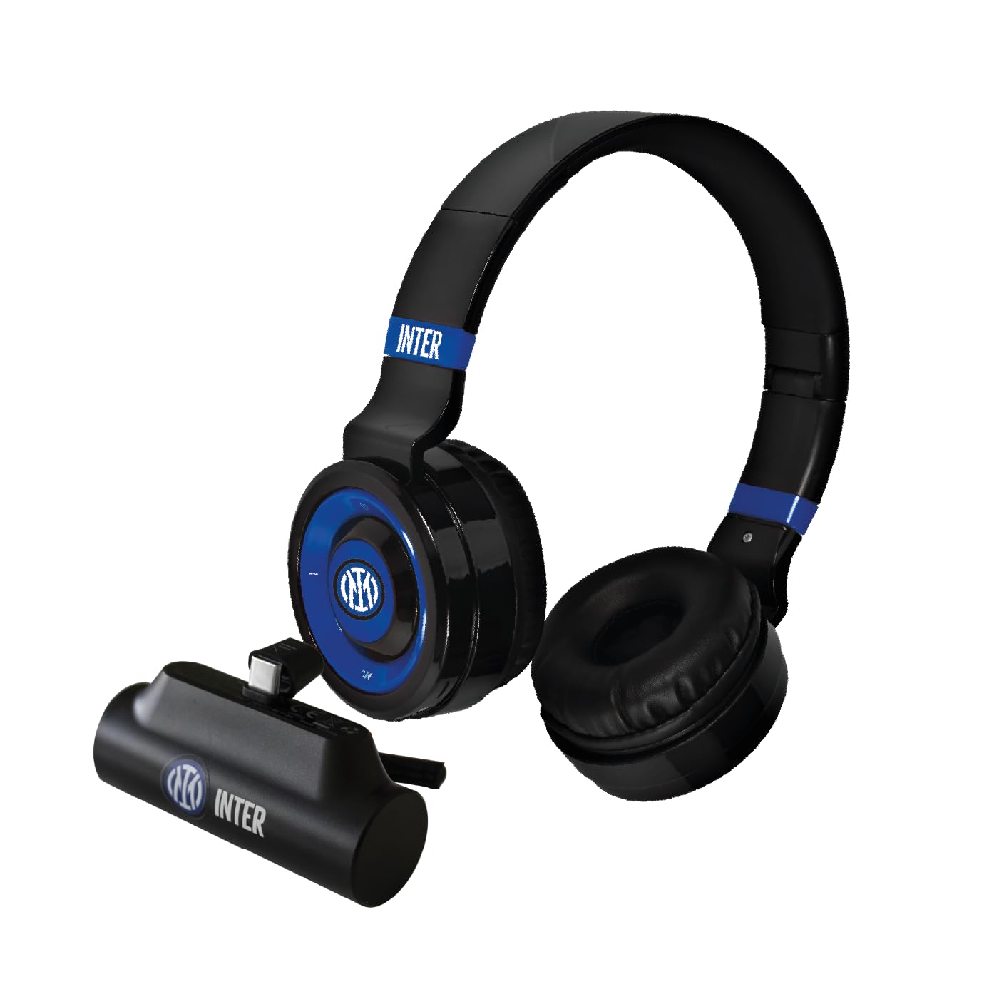 Inter -Cuffie Senza Filo Cuffie Wireless Over-Ear Bluetooth Senza Fili Pieghevoli, con Microfono Incorporato, HiFi Stereo, Micro SD Slot, FM Radio per iPhone/Android/Viaggio/PC (+ power bank 4500)