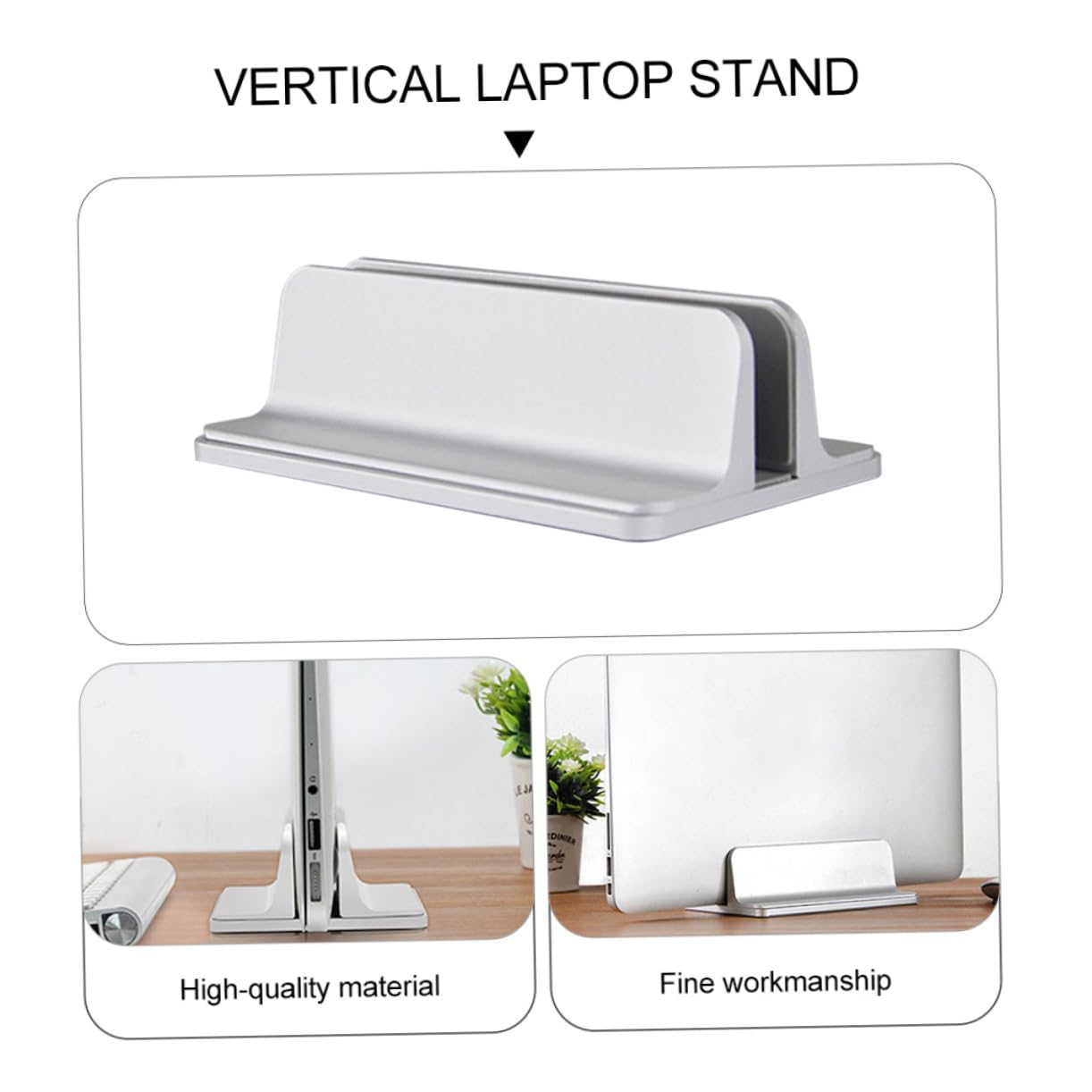 1pezzi Supporto Laptop Verticale Regolabile Di Porta Notebook Salvaspazio Design Elegante e Antigraffio Per Casa e Ufficio